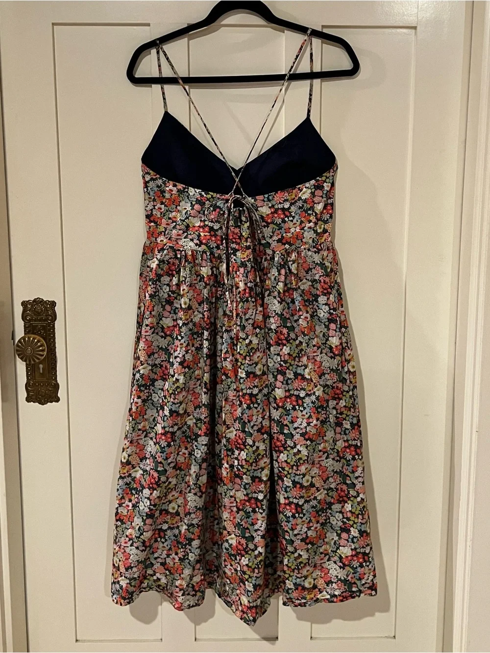 J. Crew x Liberty London Thorpe Ditsy Floral Midi Dress 12 Lace Up Tie Back - Picture 5 of 15